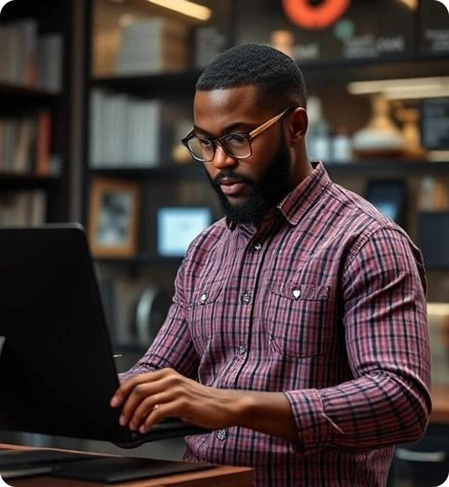 Professional working on taxes